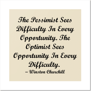 Optimist Quote Churchill Posters and Art